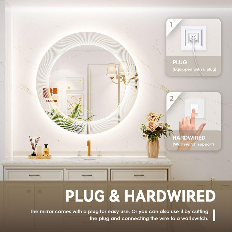 Deerdre Round Wall Makeup / Shaving Mirror