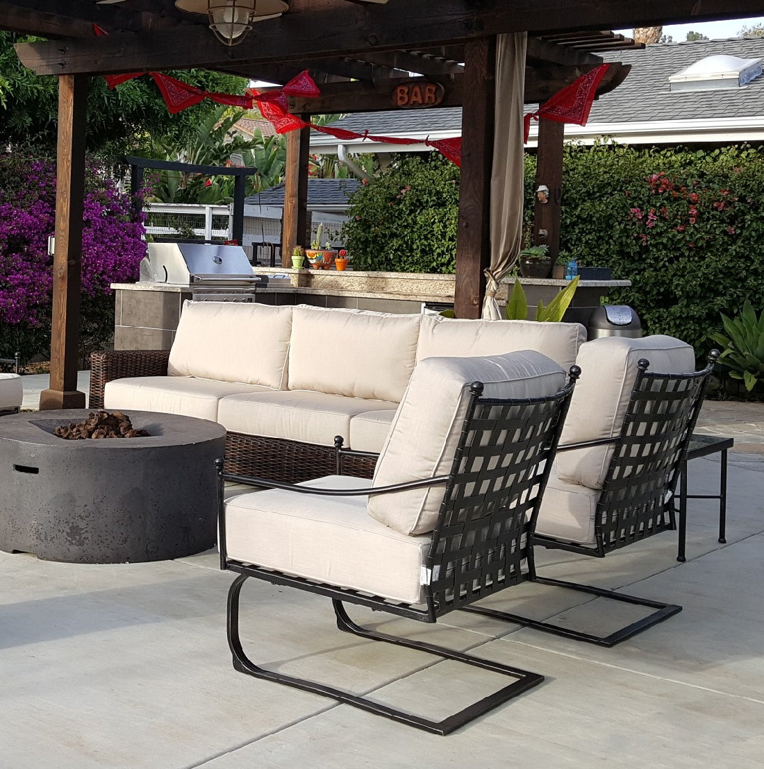 Lucier Sunbrella® Patio Lounge Chair, Canvas Flax Sunbrella® Canvas