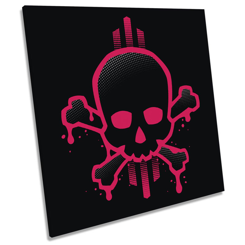 Z2718 Modern Skull Urban Picture - Wrapped Canvas Print, 60cm H x 60cm W x 2cm D