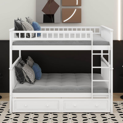 Full Over Full Bunk Bed With Drawers, Convertible Beds