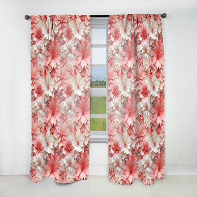 Delicate Neutrals Tropical Pattern IV - Tropical Velvet Curtain - Room Darkening - 1 panel