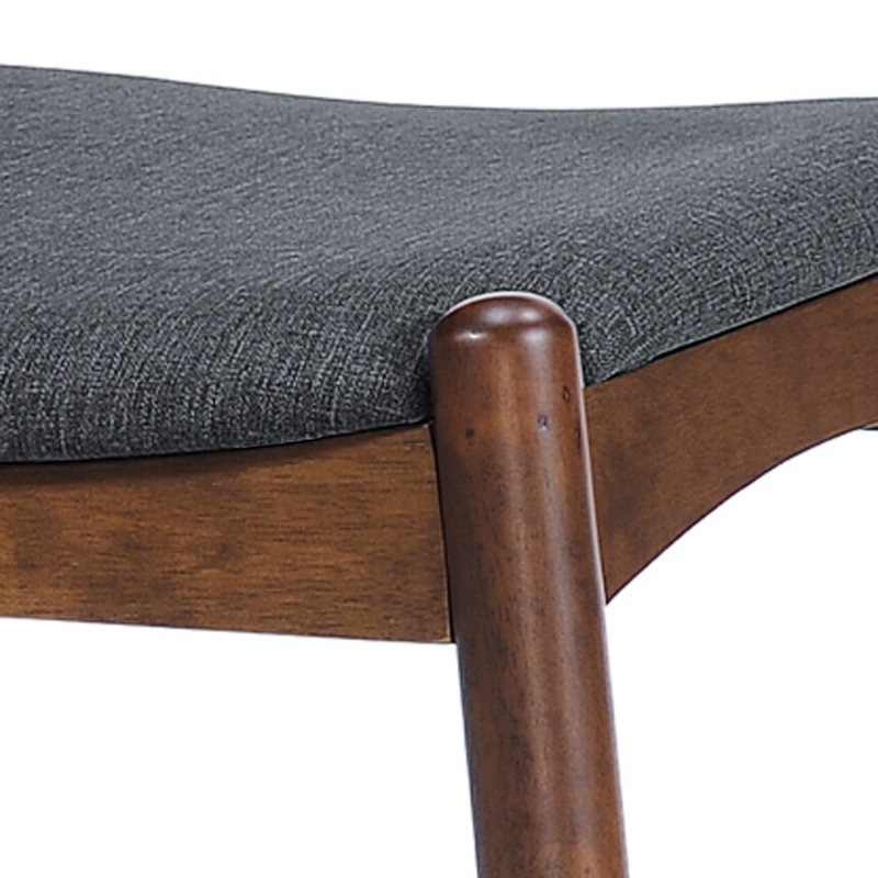 Chaise d'appoint Drumawillin, Gris anthracite, Noyer naturel
