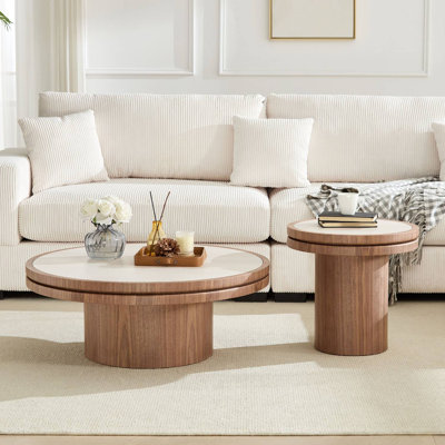 MDF Round Coffee Table Set Of 2