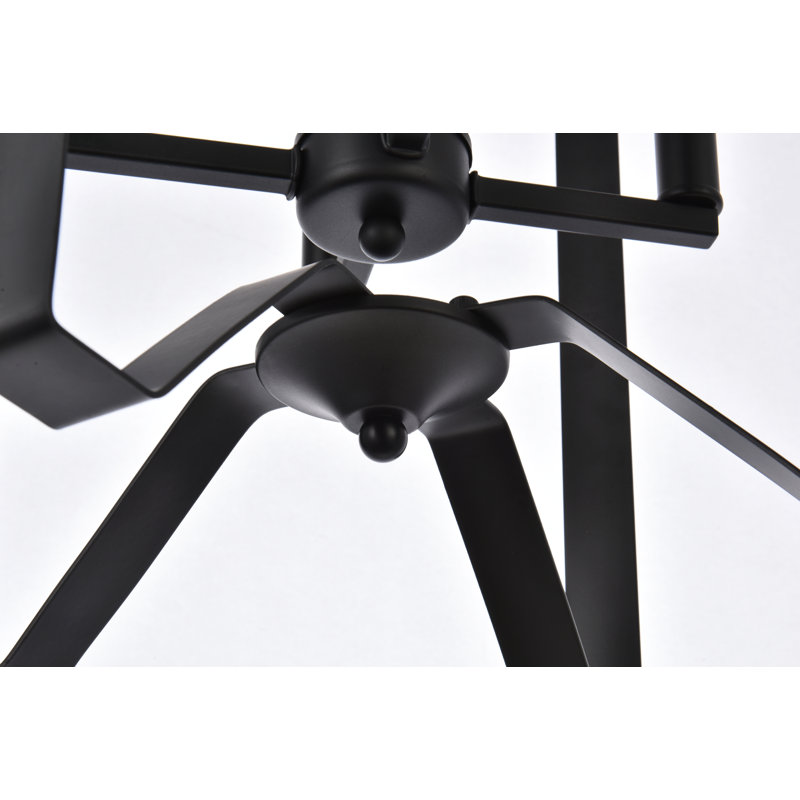 Luminaire suspendu géométrique à 4 lumières Adric, Noir