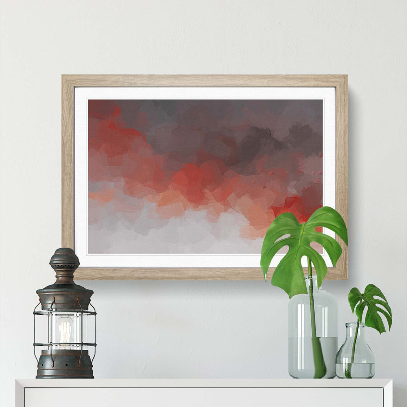New Life in Abstract - Picture Frame Painting Print, 27cm H x 36cm W x 2cm D, Oak Framed