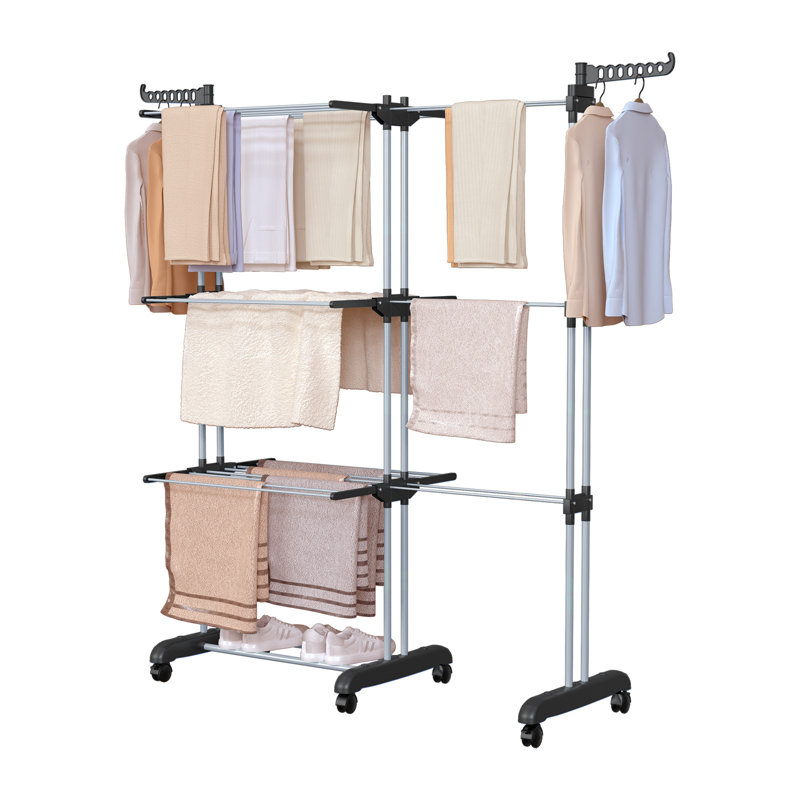 Bole Adjustable Rolling Clothing Rack, Black