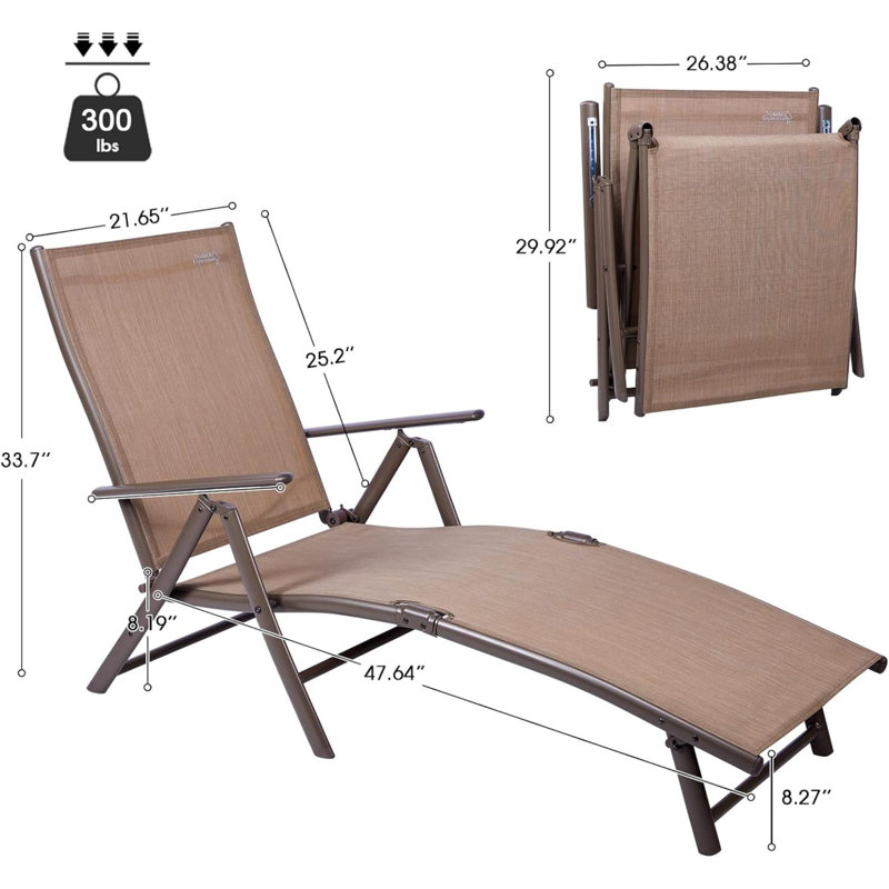 Chaise de plage Nicoy, Brun, Brun