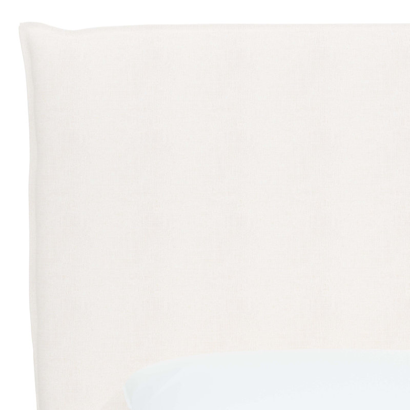 Tête de lit tapissier Halcyon, Double, Lin blanc texturé Zuma