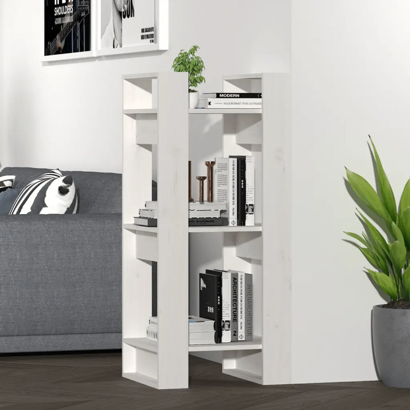 Jaiden-James 91cm H Solid Wood Etagere Bookcase, White, 91cm H x 41cm W x 35cm D