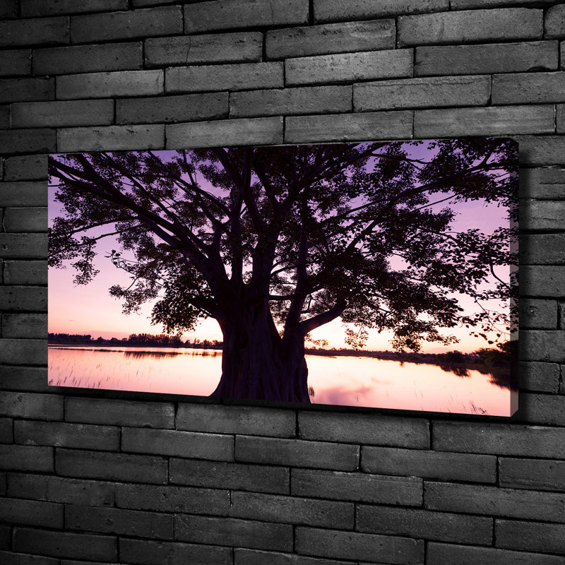 Tree And Lake - Print on Canvas, Canvas, 50cm H x 100cm W