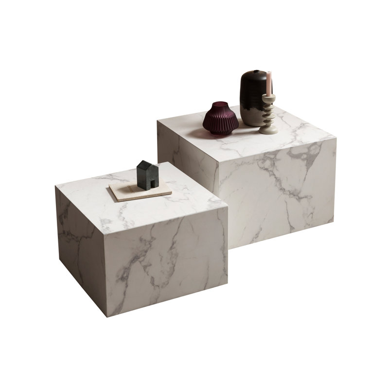 Kinnerly Block Coffee Table, White