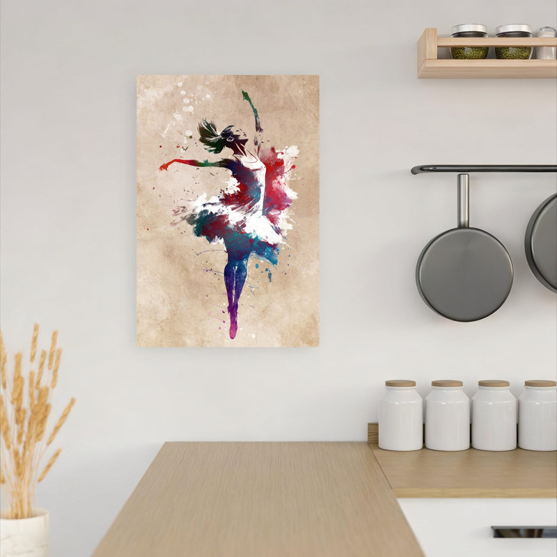 «Vibrant Dance Expression», art mural contemporain, 18" H x 12" W