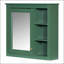 Armoire à pharmacie murale moderne avec miroir et 3 tablettes ouvertes, solution de rangement de salle de bain durable et écologique