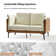 Stringfield 57"W Modern Faux Leather-trimmed Fabric Loveseat