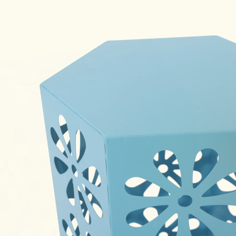 Table d'appoint polyvalente en fer antirouille sans assemblage requis pour divers environnements