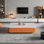 Rectangular stone slab coffee table