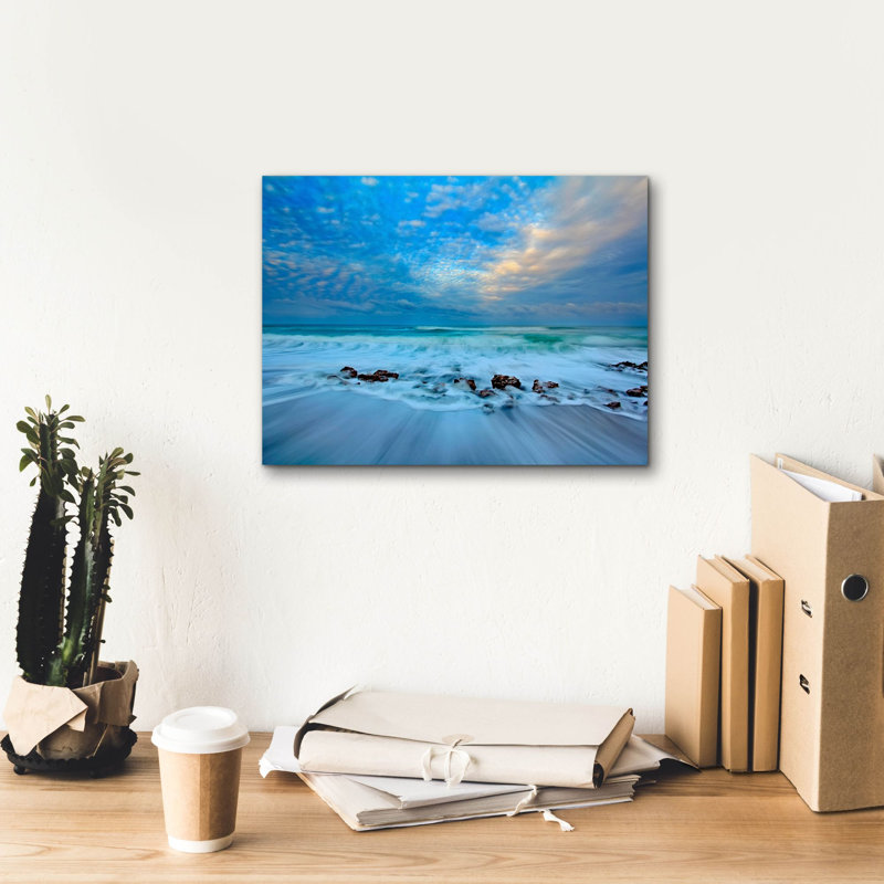 «Ocean Surf» par Patrick Zephyr, art mural sur toile, H 12 po x l 16 po x P 0,75 po