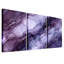 Encre mauve et argentée, ensemble abstrait de 3 toiles-758785307