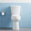 Toilette allongée deux pièces avec siège surélevé de 21 po et hauteur confort en céramique avec couvercle à pression latérale