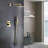Gold-Tone Brass Shower Set with Wall-Mount Showerhead and Handle