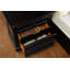 Table de chevet à finition noire avec pieds cachés et tiroirs cachés, table de chevet transitionnelle décontractée | Idée de cadeau-902496864