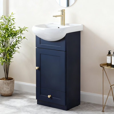 18" Mini Single Bathroom Vanity With Ceramic Top