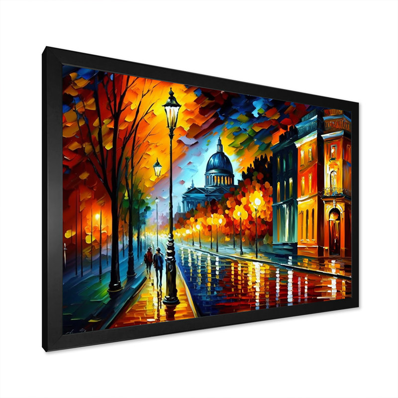 «Colorful Montreal City IV», reproduction sur toile, H 12 po x l 20 po x P 1 po, Cadre noir