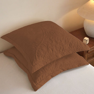 2 Pcs Cotton Embroidered Quilted Euro Shams 26"x26"