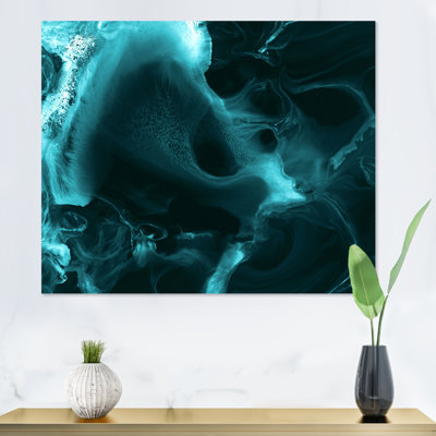 Turquoise nuage liquide I - peinture sur toile