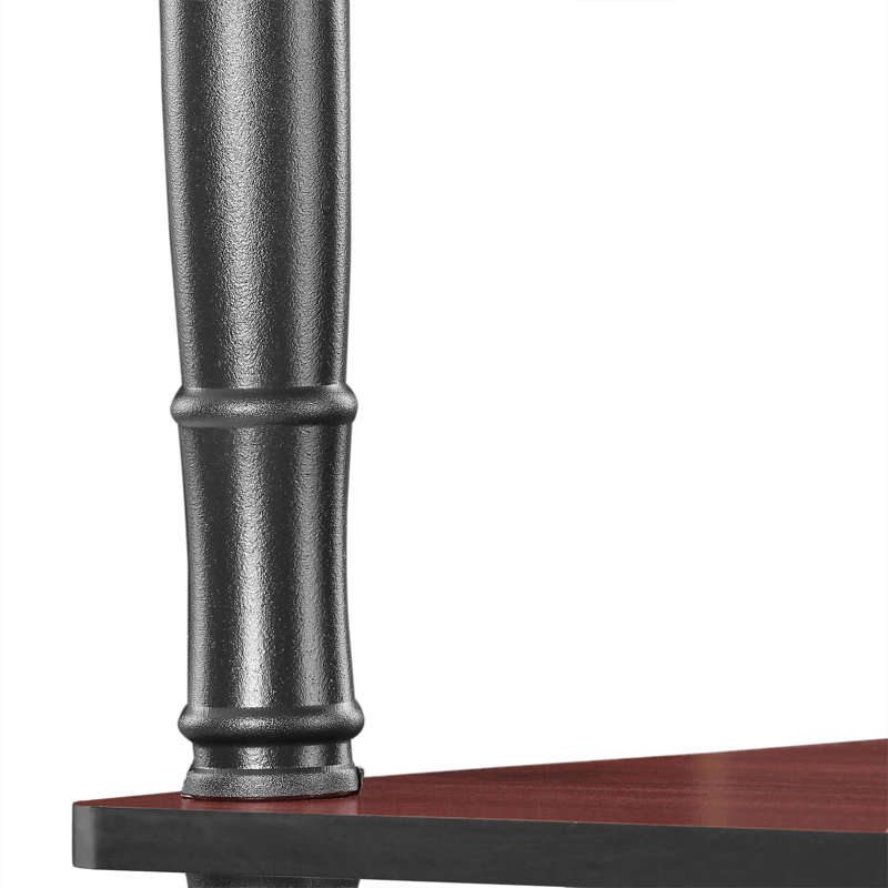 Johnston 4 Tier Toolless Assembly Shelving Unit Bookcase, Dark Cherry/Black Classic Tubes