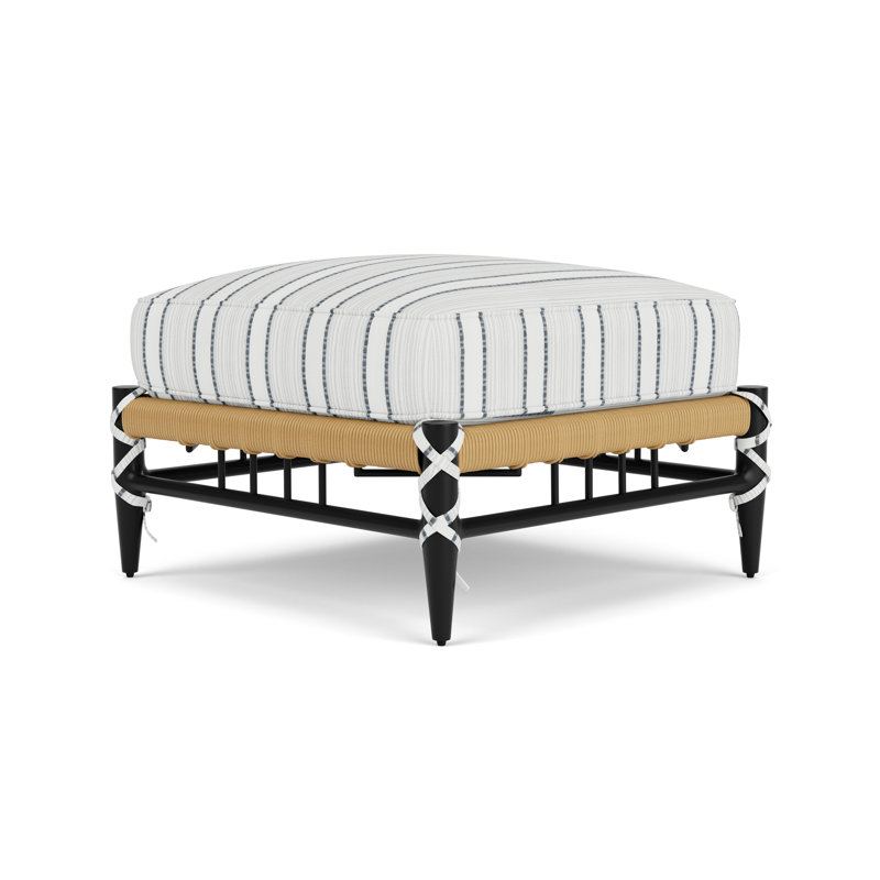 Low Country Square Outdoor Ottoman Patio Ottoman, Tamer Fog