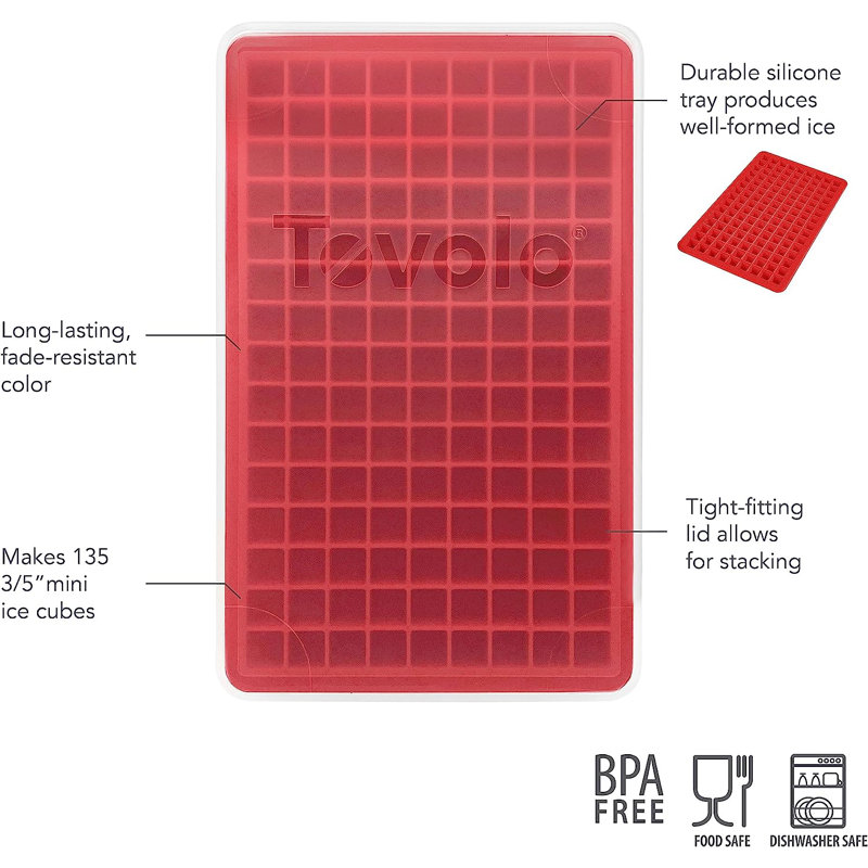 Mini Ice Cube Tray with Lid, Candy Apple Red