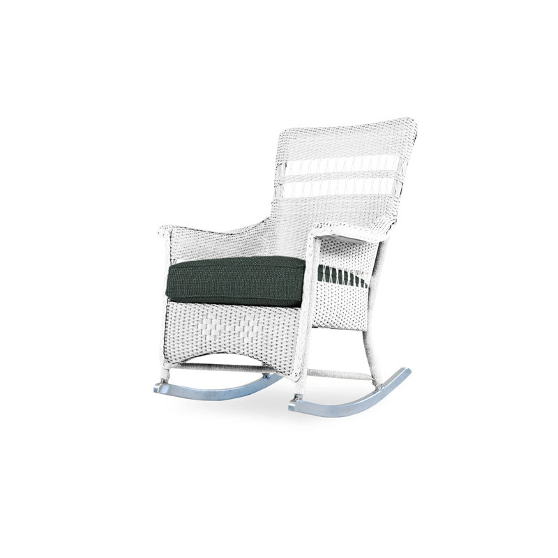 Nantucket Outdoor Rocker Chair, White, Demo Stone