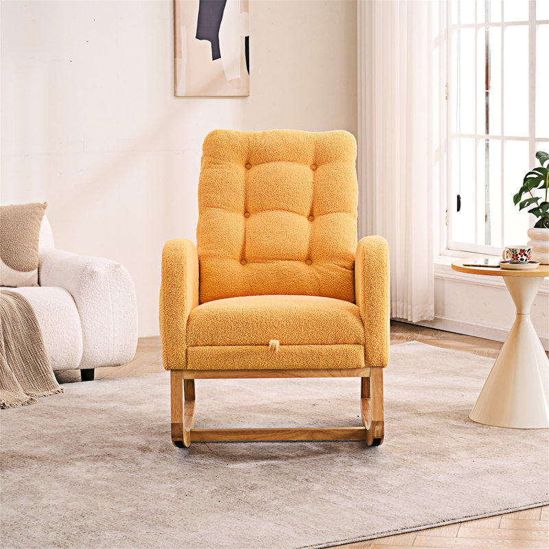 Chaise longue berçante avec repose-pieds Accent, Jaune