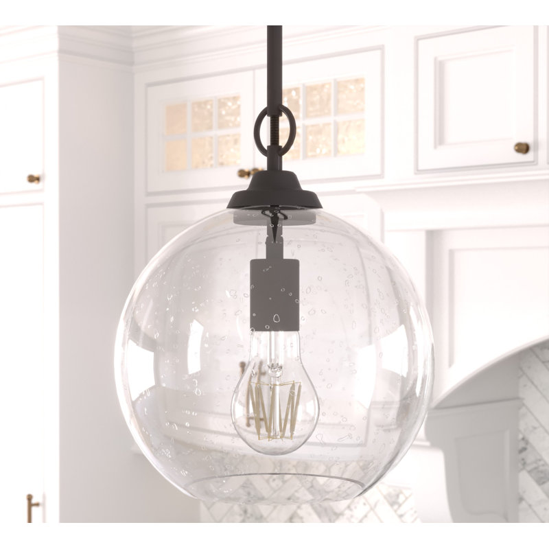 Noble Bronze Glass Globe Pendant Light with LED