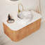 Meuble-lavabo flottant mural 36 po avec rebords courbés, armoire de rangement rayée et lavabo rond en céramique blanche avec motif de pierre-2069307301-2069307298