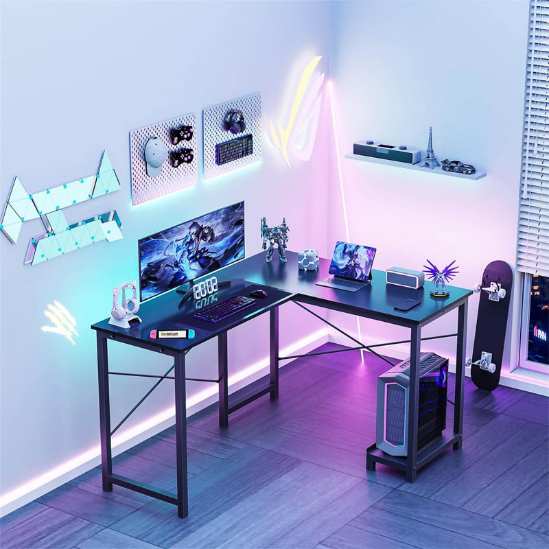Bureau de jeu en L, Noir