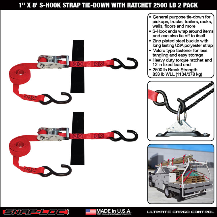 Snap-Loc S-Hook Ratchet Strap Tie-Down
