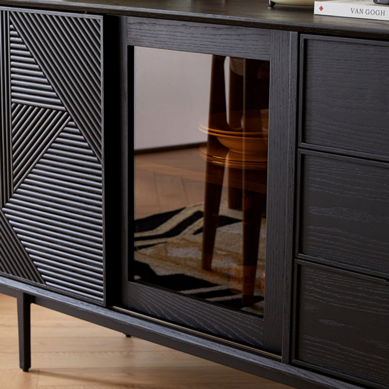 Retro-Style Black Sideboard