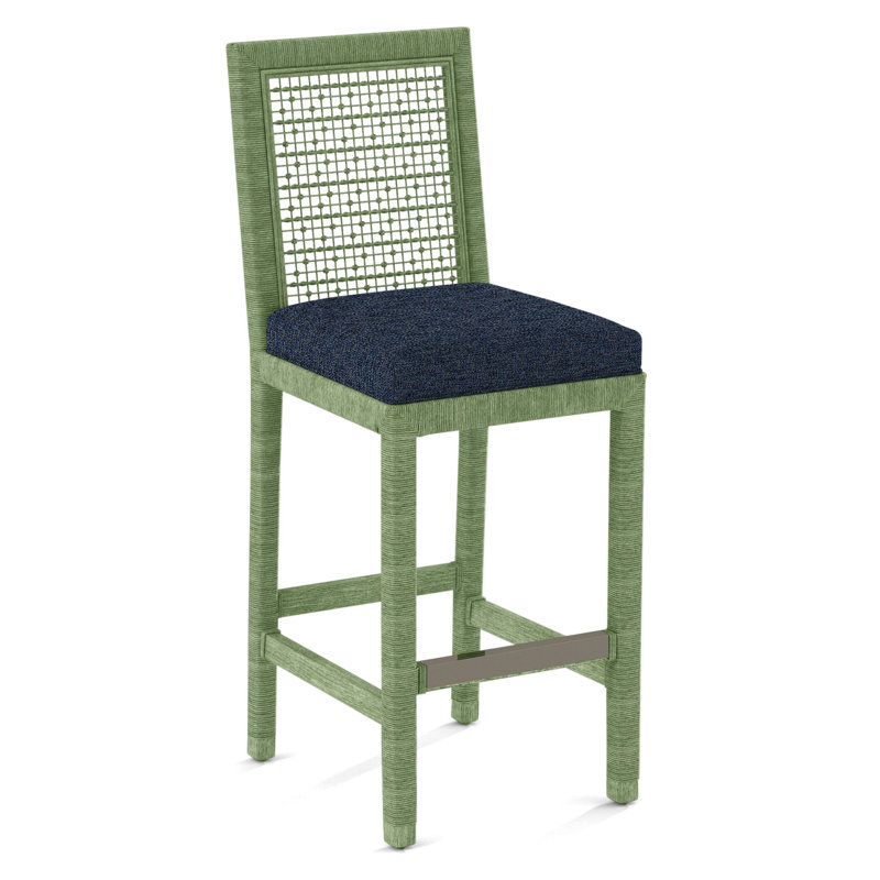 Pine Isle Bar Stool, Marquis Taupe Velvet; 0913-73, Celery