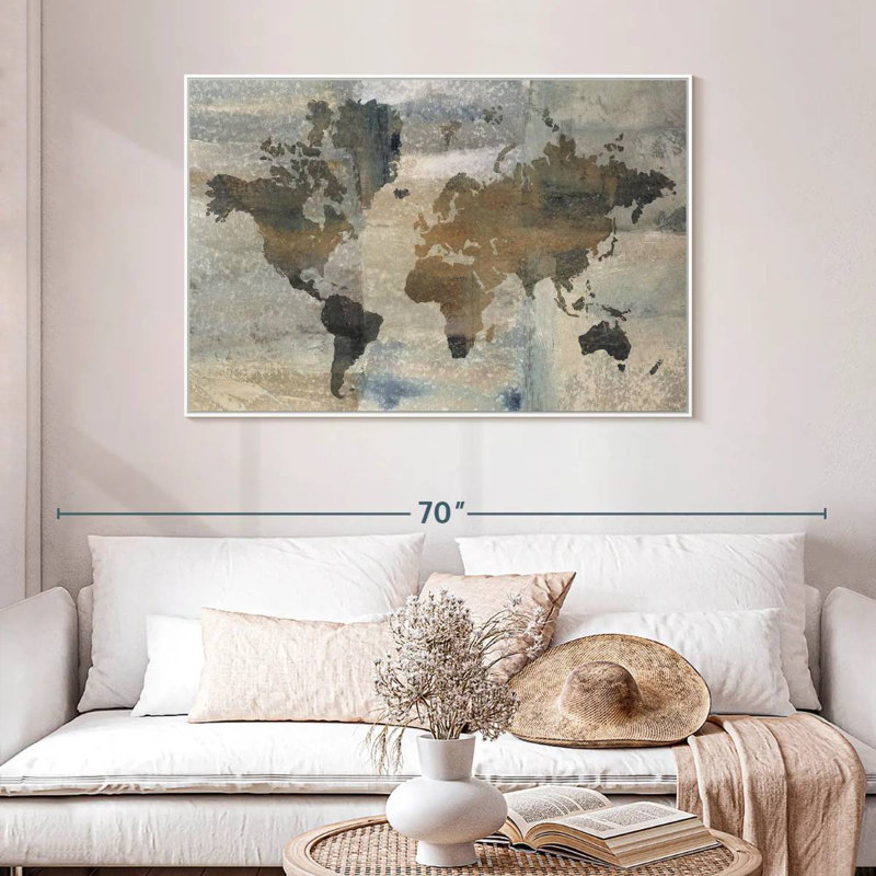 Stone World, 46" X 31", Floating Frame White