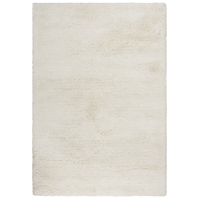 Tapis ivoire touffeté à la main Wensess, Rectangle 7 pi 6 po x 9 pi 6 po