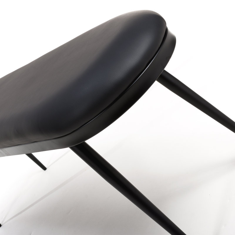 Destry Faux Leather Upholstered Bench, Black