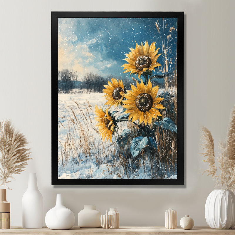 Dominek - Floral Wall Art, Noir, noir, noir, noir, H 20 po x l 12 po, Reproduction encadrée d'une seule photo