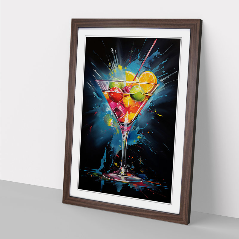 Single Picture Frame Print on Wood, 46cm H x 34cm W, Walnut Framed