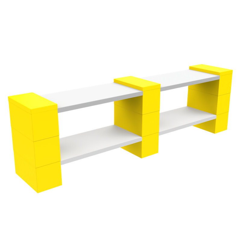 EverBlock 2 Level Double Shelving Kit - Low Version, Yellow