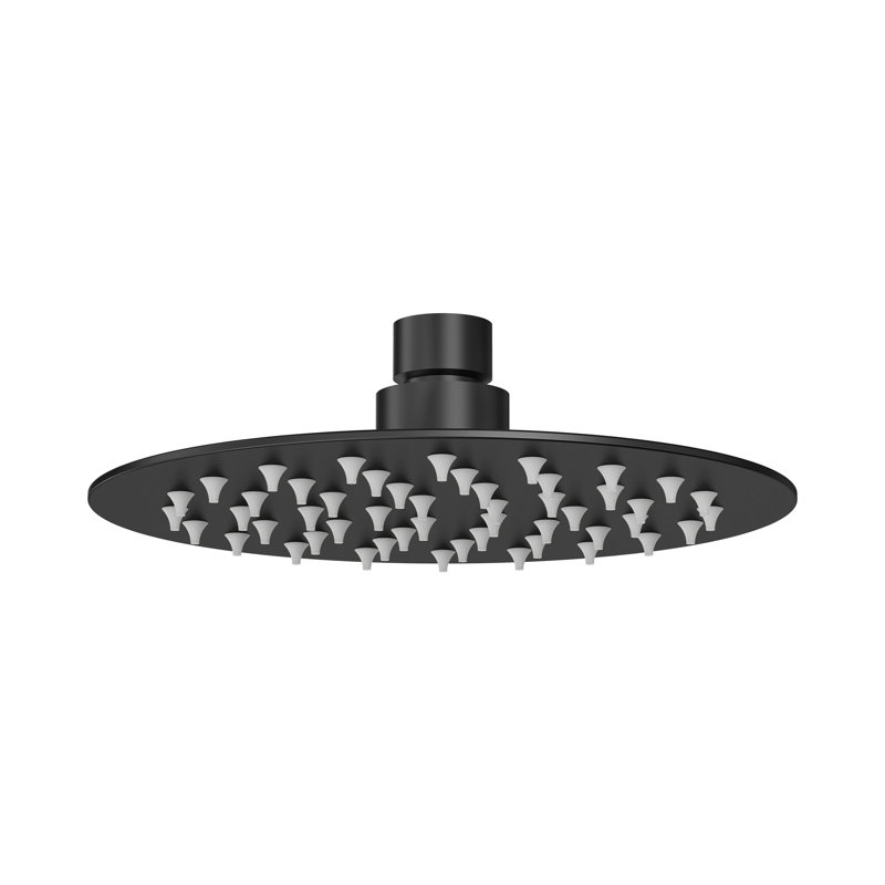 Pomme de douche ronde à fonction unique de 6 pouces, Matte Black