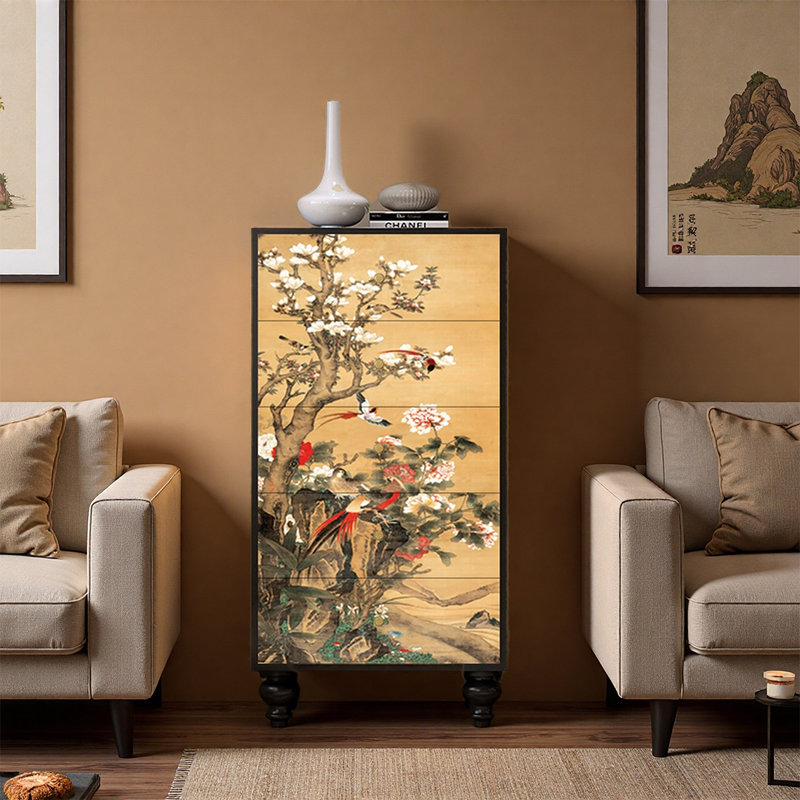 Armoire polyvalente à cinq tiroirs en pin