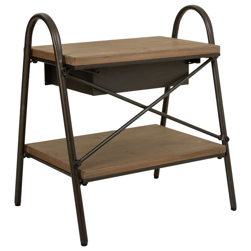 Ahnyia 52cm W Metal Bedside Table