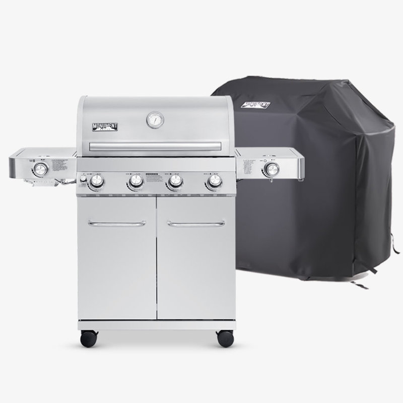 Barbecue au propane en acier inoxydable 4 + 2 avec plaque de cuisson Monument 24367